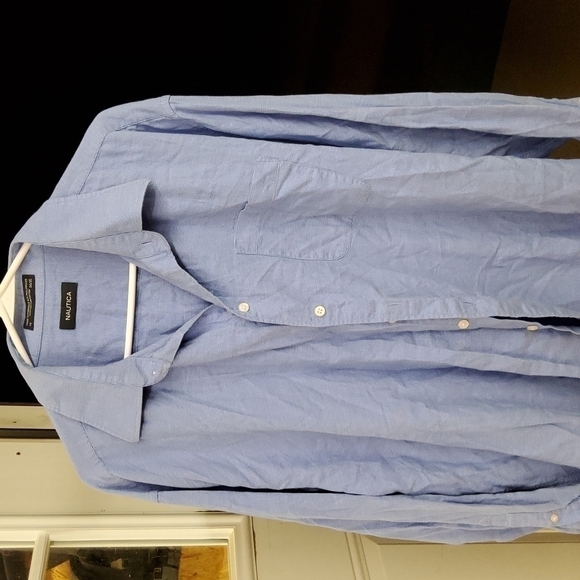 𝅺nautica men's button down size 18 34/35 good condition long sleeve - Picture 1 of 4